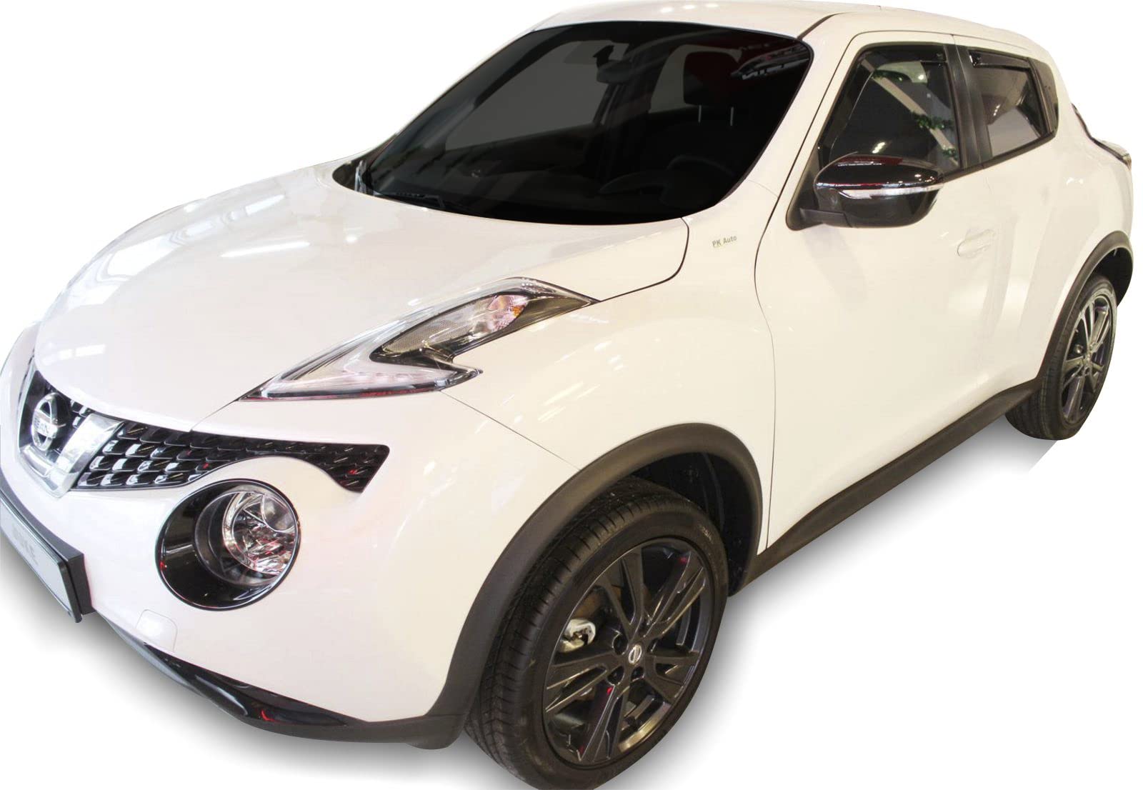 J&J AUTOMOTIVE Deflettori d'Aria per Nissan Juke 2010-2018, Set da 4 Pezzi, Nero fumé Oscurato Heko