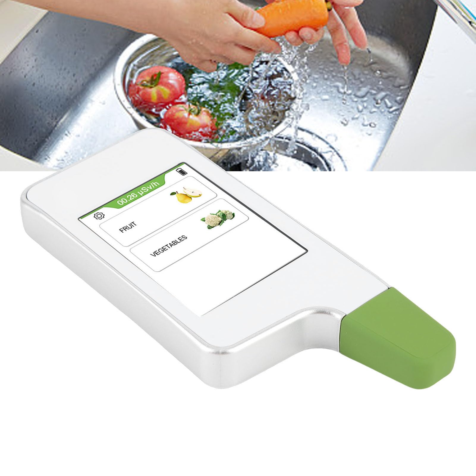 Eujgoov Probador de Nitrato, Carga USB del Detector de Nitrato y Rango de Medición de 0-9999 Mg de Kg, para Frutas, Verduras e Ingredientes Alimentarios