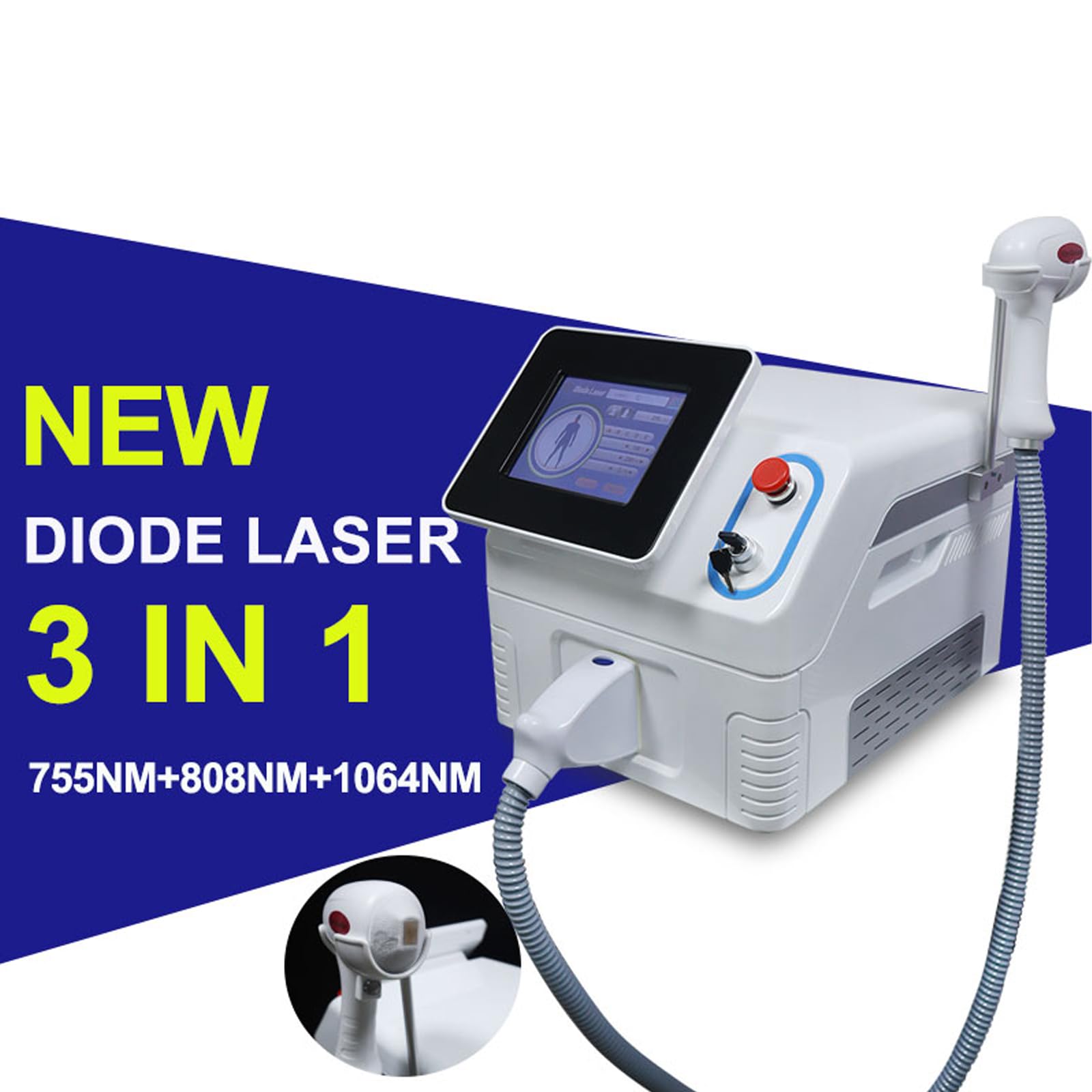 Laserowe urządzenie do depilacji laserem diodowym, profesjonalne urządzenie do depilacji lodu, do salonu kosmetycznego i pielęgnacji skóry ciała i twarzy