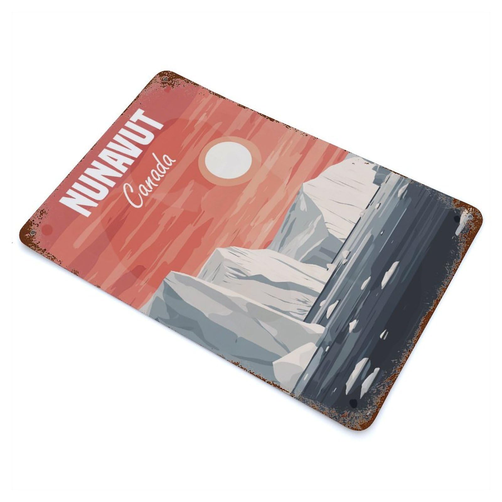 Nunavut Canada Landscape Retro Metal Sign 11.8"x7.9", Ideal for Shed, Workshop And Garage Wall Decor