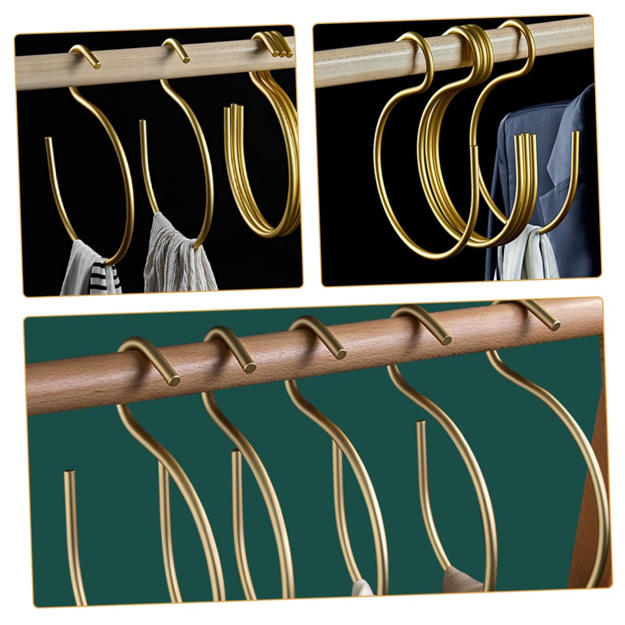 OKUMEYR 2Pcs Scarf Hanger Organizer Multi Functional Tie Hanger for Closet Storage Space Saving Accessories Display for Scarves Belts and Ties Design