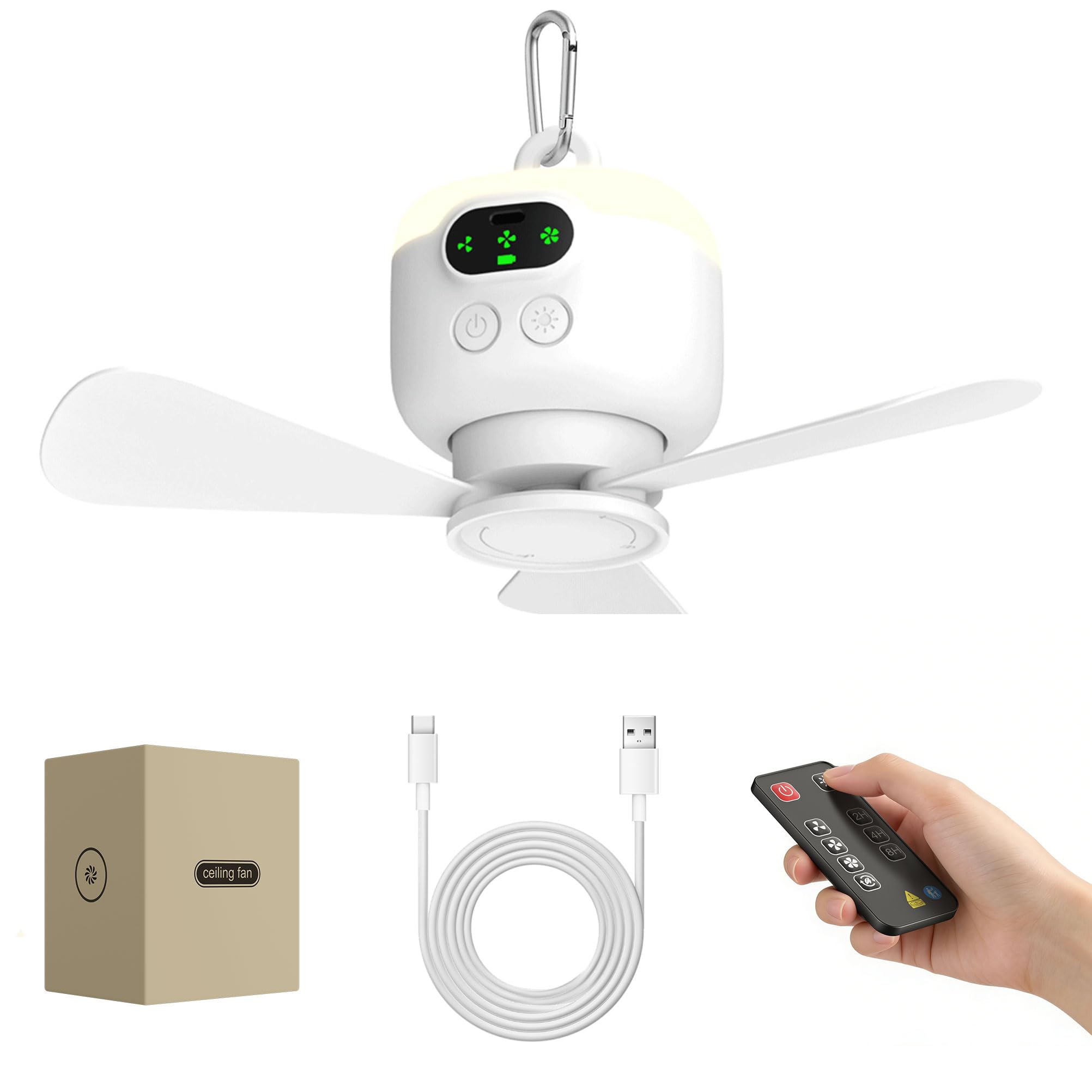 VVU&CCO 8000mAh Portable Ceiling Fan