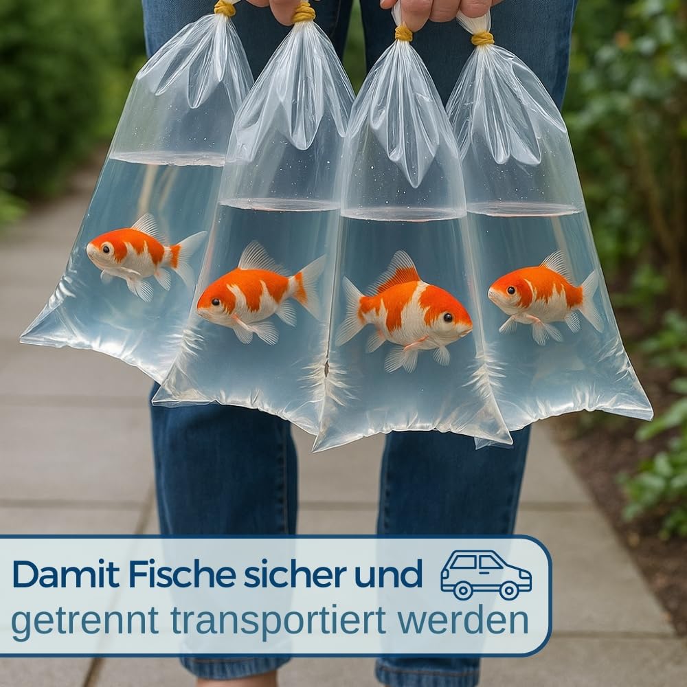 Fischtransportbeutel 18 x 40 cm 100 Stück Transportbeutel Koi Fischbeutel Fischtüten Fisch Transport Tüten Zierfischtüte Transparent