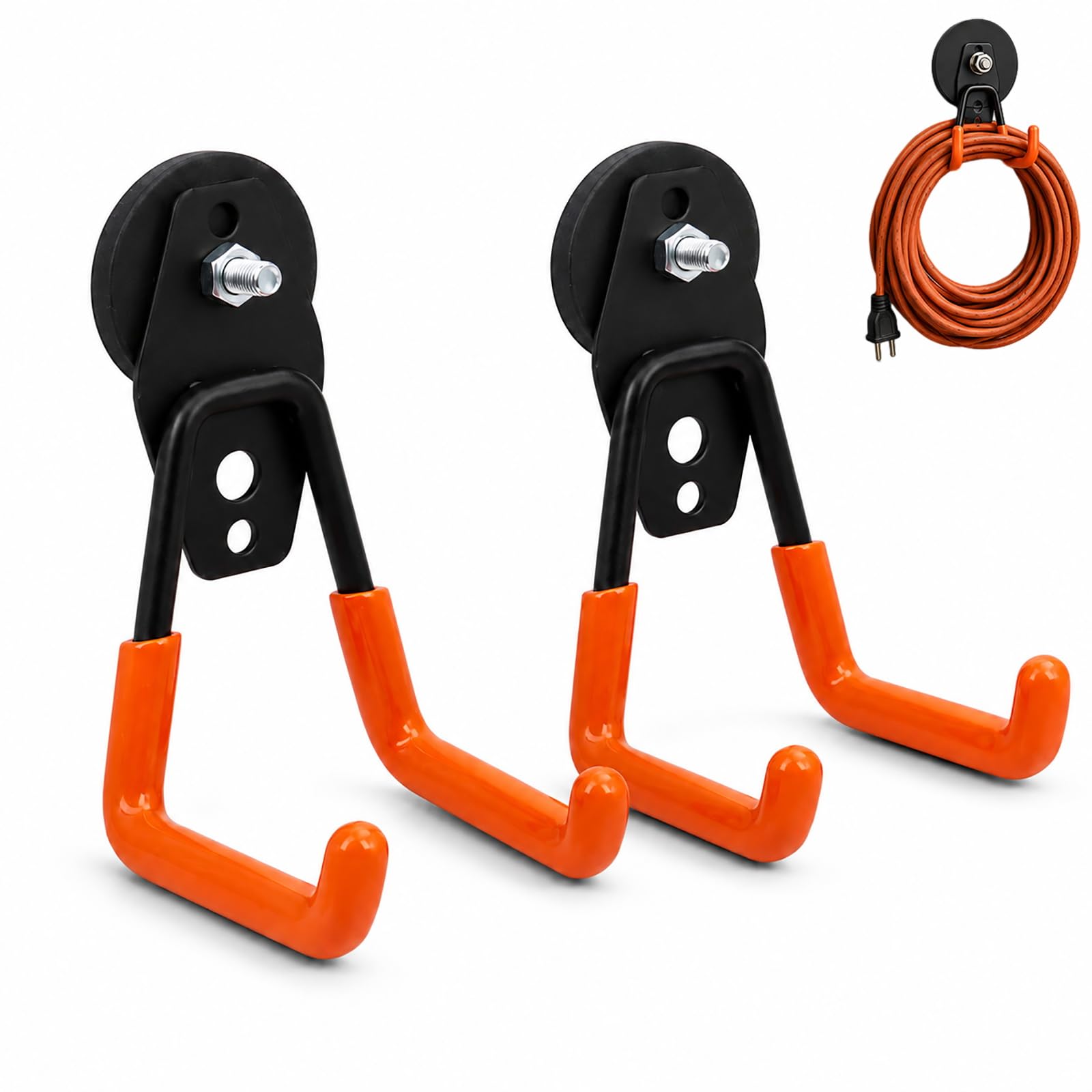 FlyShangUgo Heavy-Duty Magnetic Double-Claw Hook, Strong Utility Van Organization, Double Hooks for Garage, Heavy Duty Magnetic Attachment for Hanging Tools and Organizing Equipment (2, L)
