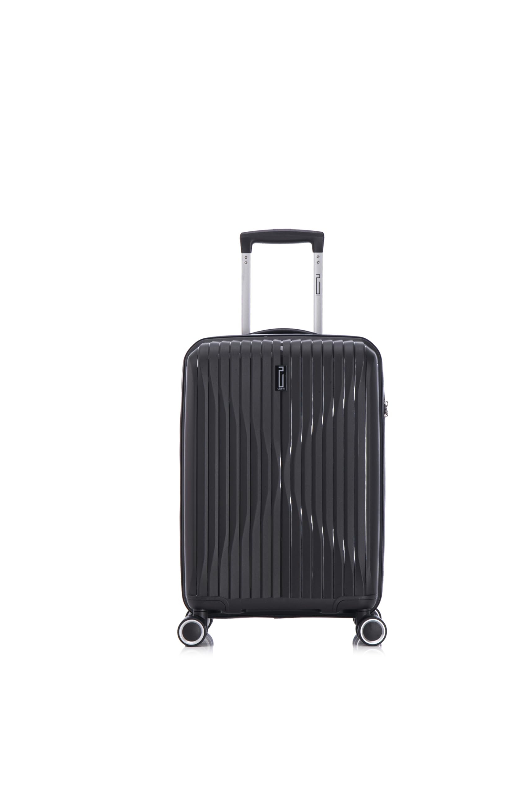 CELIMS - Valise Cabine 55x35x25 cm en Polypropylène | Ultra Légère 10 kg | Serrure TSA | 8 roulettes 360 | Noir