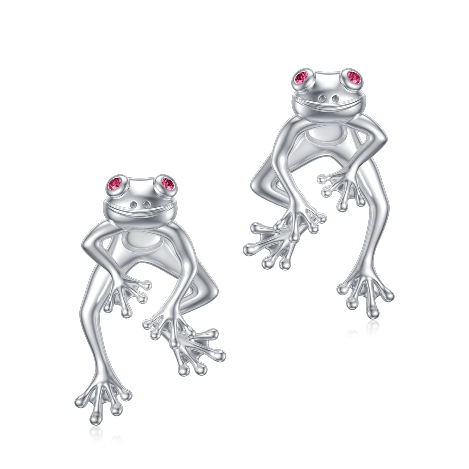 Pendientes de rana de plata de ley, bonitos aretes para adolescentes y niñas, regalo de joyería para mujeres