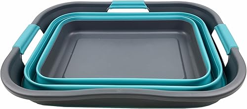 Miniatura 3 de New SAMMART - Cesta plegable de plástico para la ropa sucia de 30 L (8 galones) - Contenedor plegable de almacenamiento desplegable - Cesta de