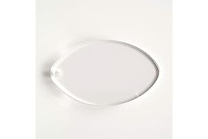 25 Acrylic Keychains Blank Football Flat Clear 1/8" Thick (Optional Key Ring)