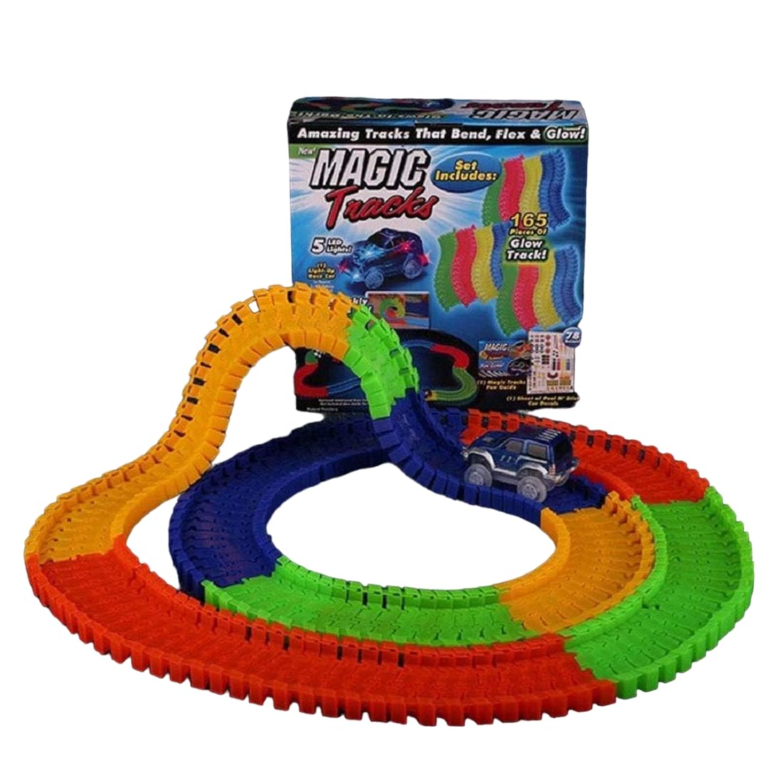 LUCHILA Race Car Set Toy Track Racer Car| 11 Feet-220 Pcs Bends, Flexes and Glows Long Flexible Tracks Car Play Set for Kids (Multicolor) (B0BR45ZV7G) Amazon Price History, Amazon Price Tracker
