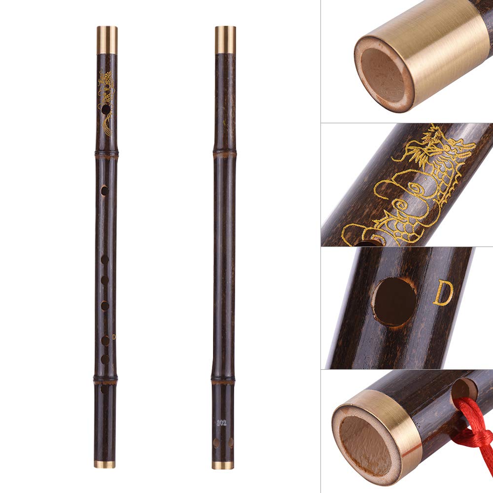 Flauto Traverso Cinese Dizi In Chiave Di Re | Bambù Naturale, Giunto Ottone | Per Studio E Performance - Foto 5