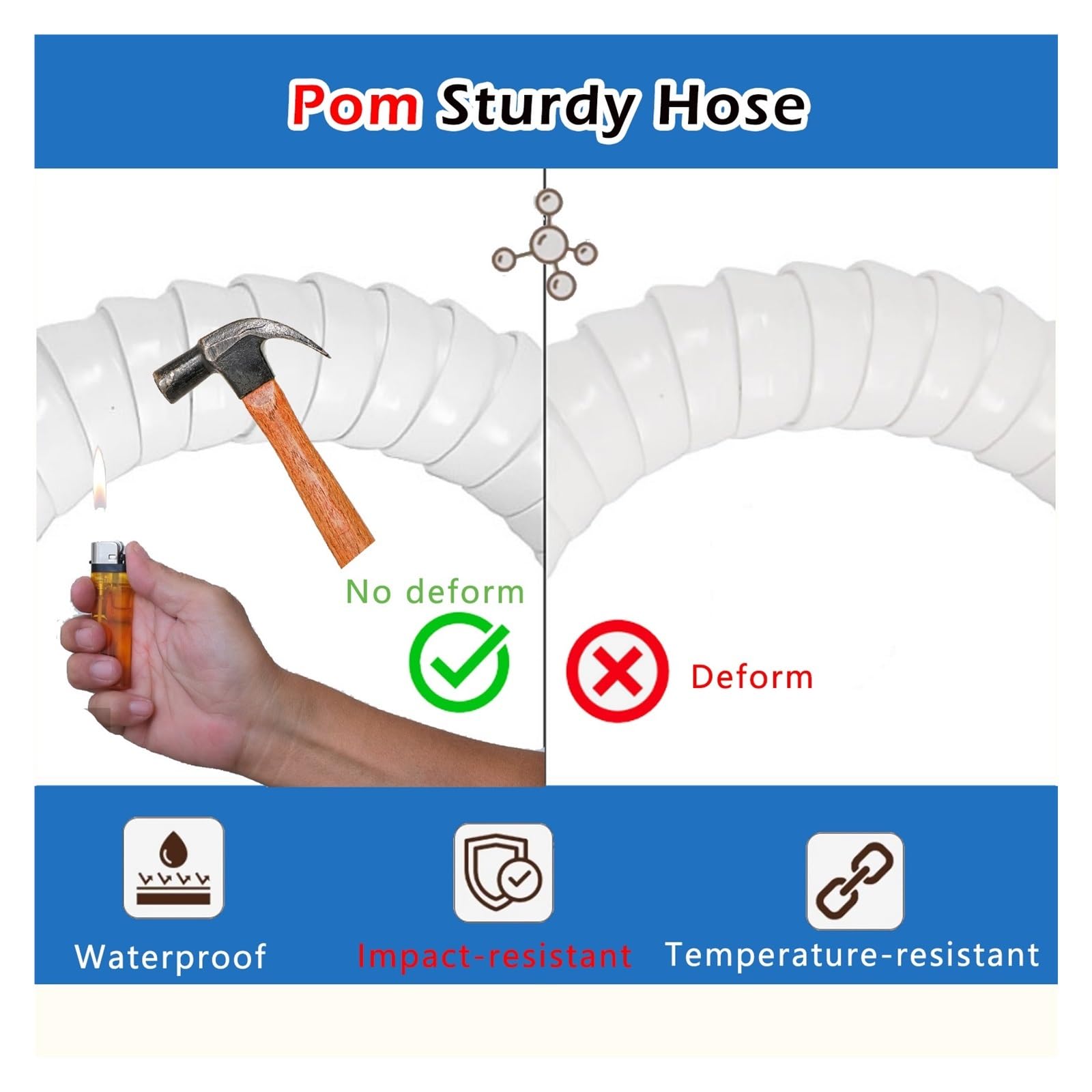 Tubo Flexible Tubo Secadora Manguera Articulada De 75 Mm Y 110 Mm, Boquilla Redonda para Marcado De Humos De Soldadura con Válvula, Tubo De Extracción De Humos(75mm/3'',L 0.8m/2.6ft)
