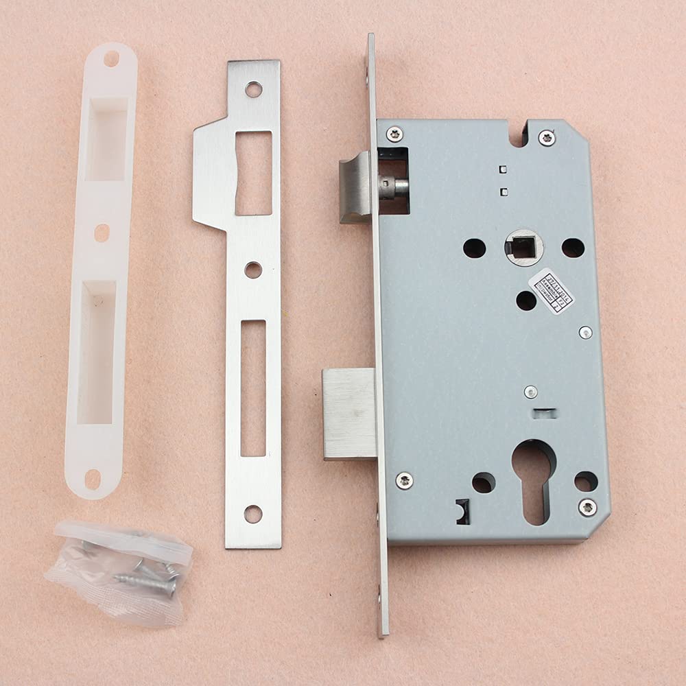 Serratura Porta Corpo della serratura porta interna da infilare in acciaio inossidabile Accessori del corpo meccanica linguetta silenziosa(50mm)