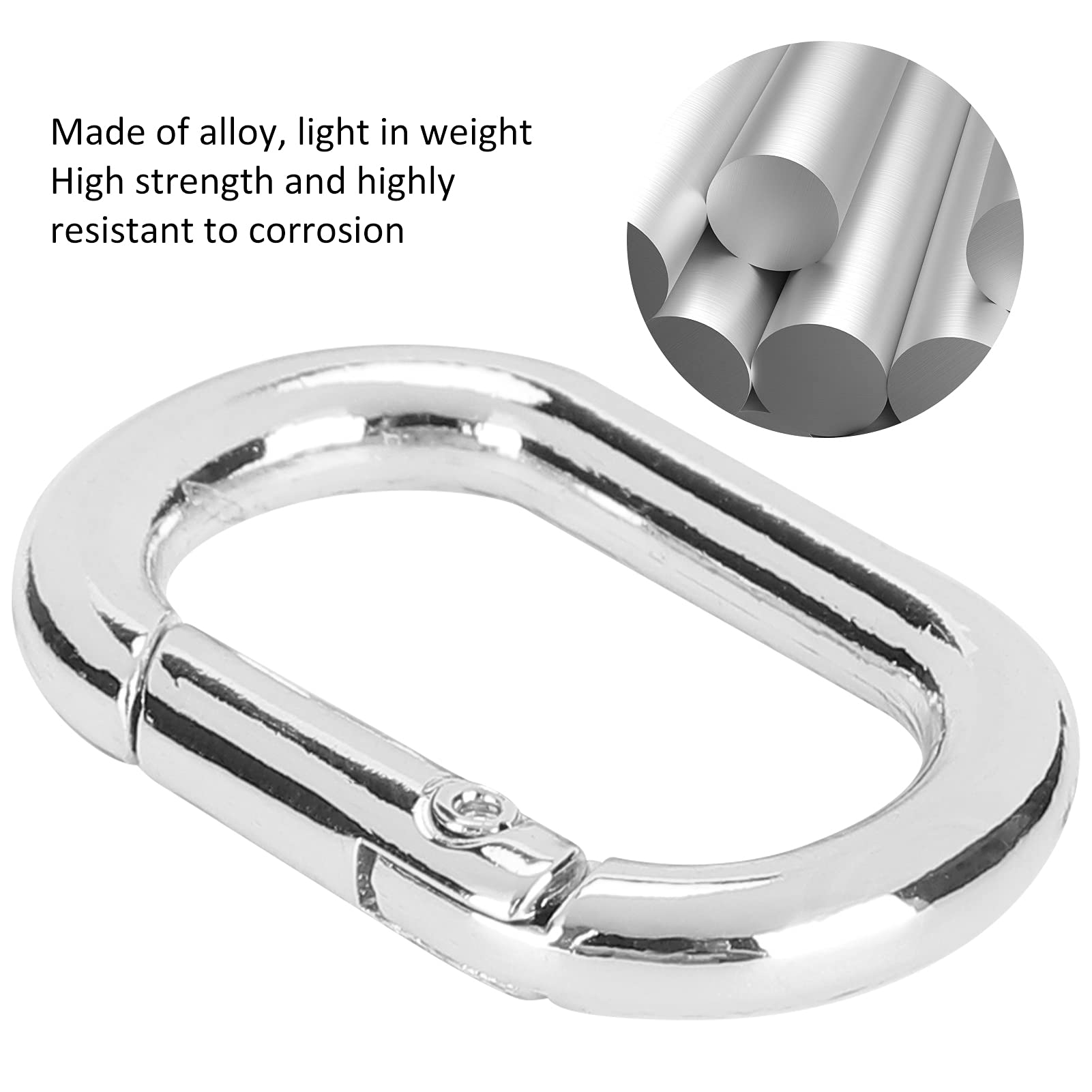 Key Clasps, 20PCS Spring Oval Snap Clip Hook 23mm Alloy Oval Spring Buckle for Bags Purses Keychain Strap (Silver)