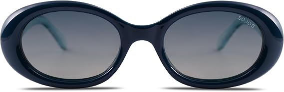 SOJOS Retro Oval Polarized Sunglasses for Women Men 90s Vintage UV400 Protection Tiny Sun Glasses SJ2286 | UV400 Protection Comfortable Fit Stylish Design Work Great for Driving and Outdoor Activities SJ2286