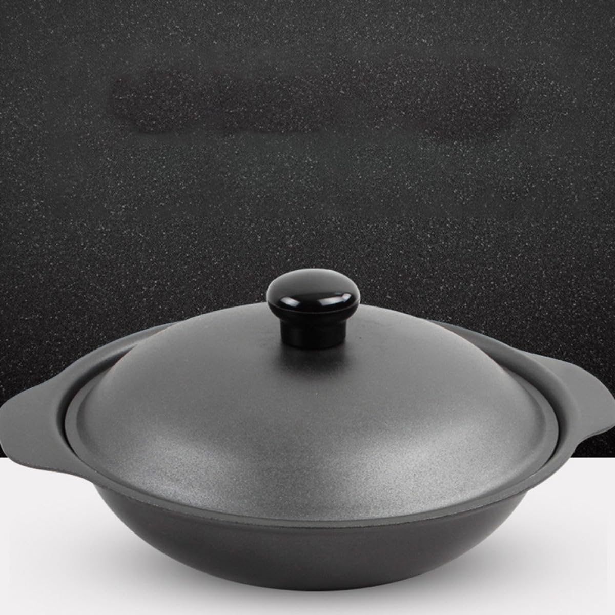 Gusseiserner Schmortopf 20cm mit Deckel Kleiner Reistopf für Geschmortes Hähnchen Hitzebeständig und Energieeffizient Topf für Eintöpfe und Aufläufe