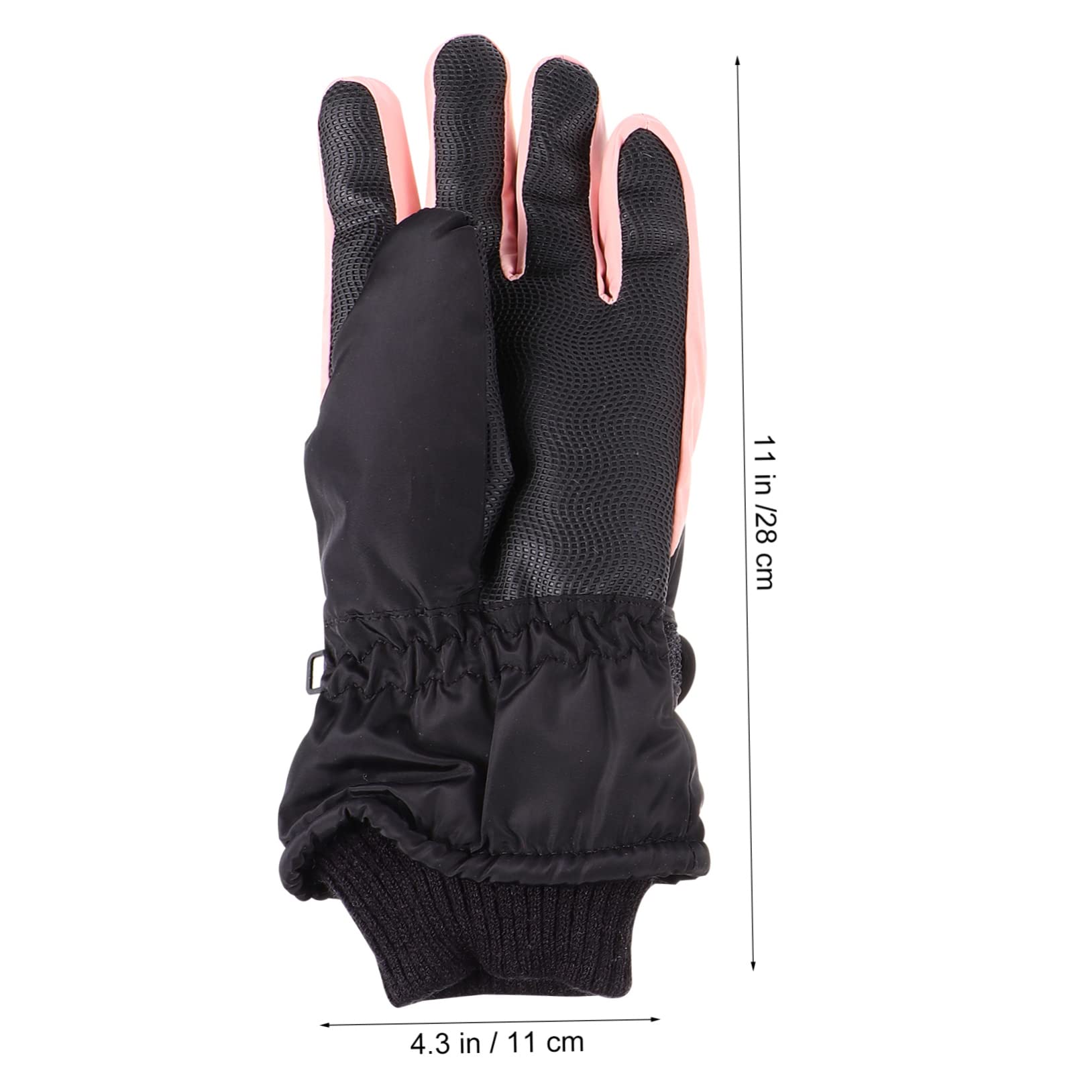 PACKOVE 1pair Insulated Skiing Gloves for Women Nonslip Grip for Cycling Driving Outdoor Activities Black