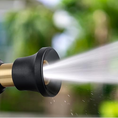 Miniatura 7 de Boquilla de manguera Lichamp - Paquete de 2 rociadores de agua de jardín de latón resistente estilo bombero de alta potencia, a prueba de fugas,
