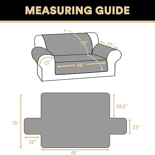Miniatura 2 de PrinceDeco Funda de sofá reversible lavable para sofá de 2 plazas, protector de muebles con correas elásticas para mascotas, niños, perros y gatos