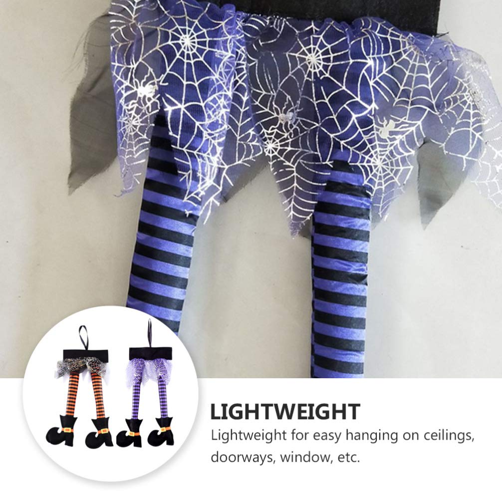 Toddmomy 2 decorazioni da appendere a forma di gambe di strega, per Halloween, per esterni, decorazione per bagagliaio dell'auto e cortile