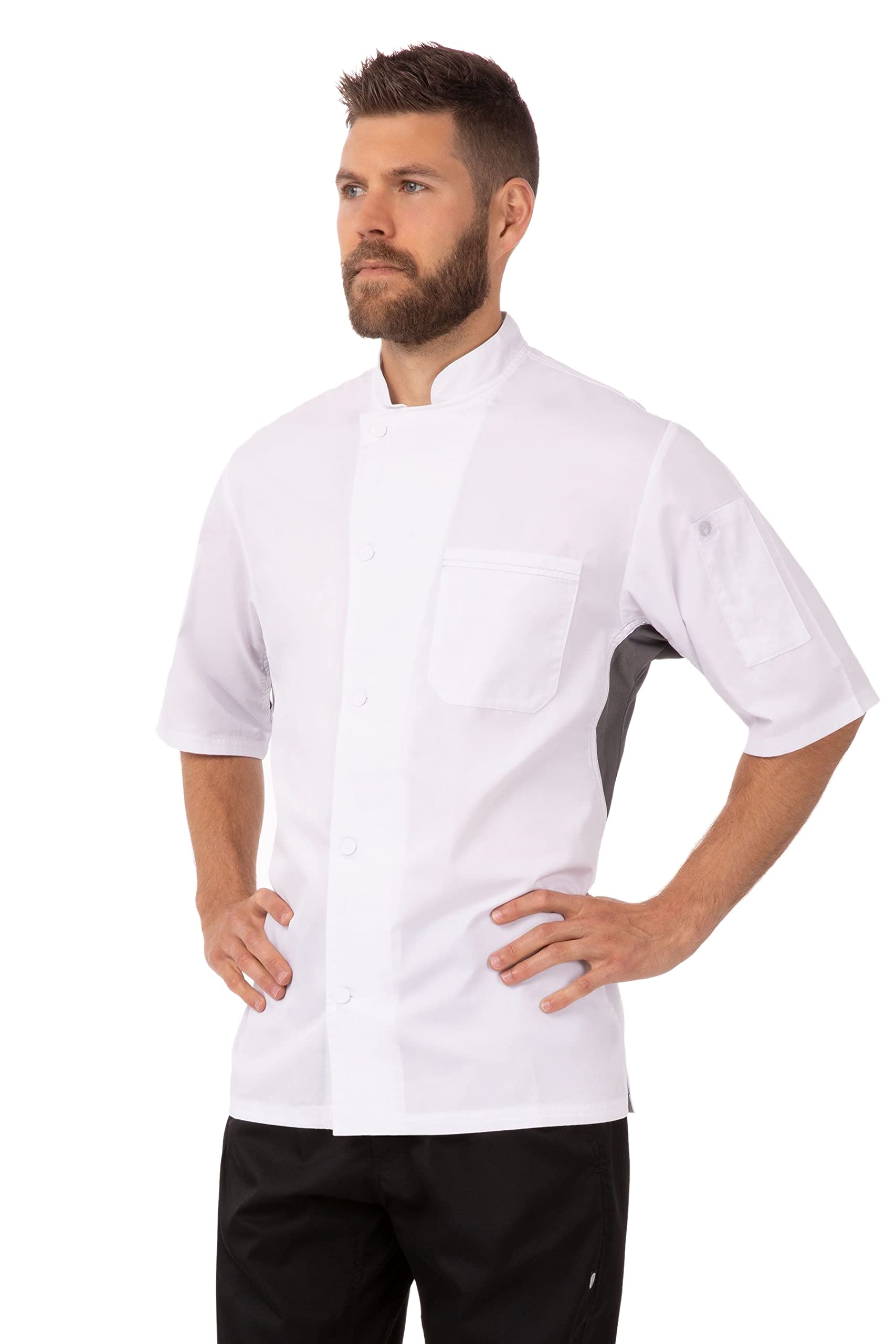 Chef Works B205-XXL Valais Unisex Chefs Jacket, 2X-Large, White With Grey