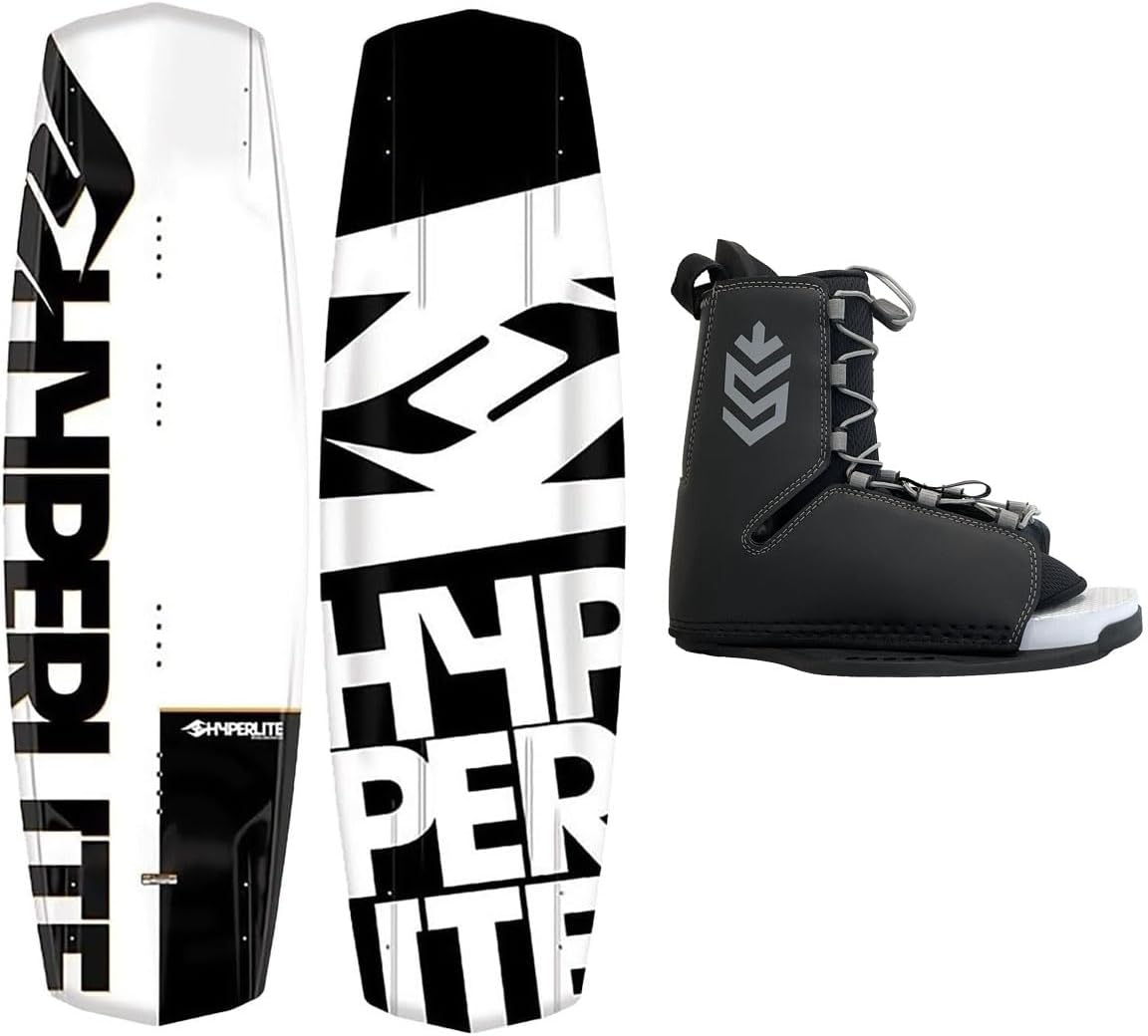 & Hyperlite Wakeboard Agent with Tour Wakeboard Bindings Fits Boots Size 8-14! 134, 138, 142 cm.
