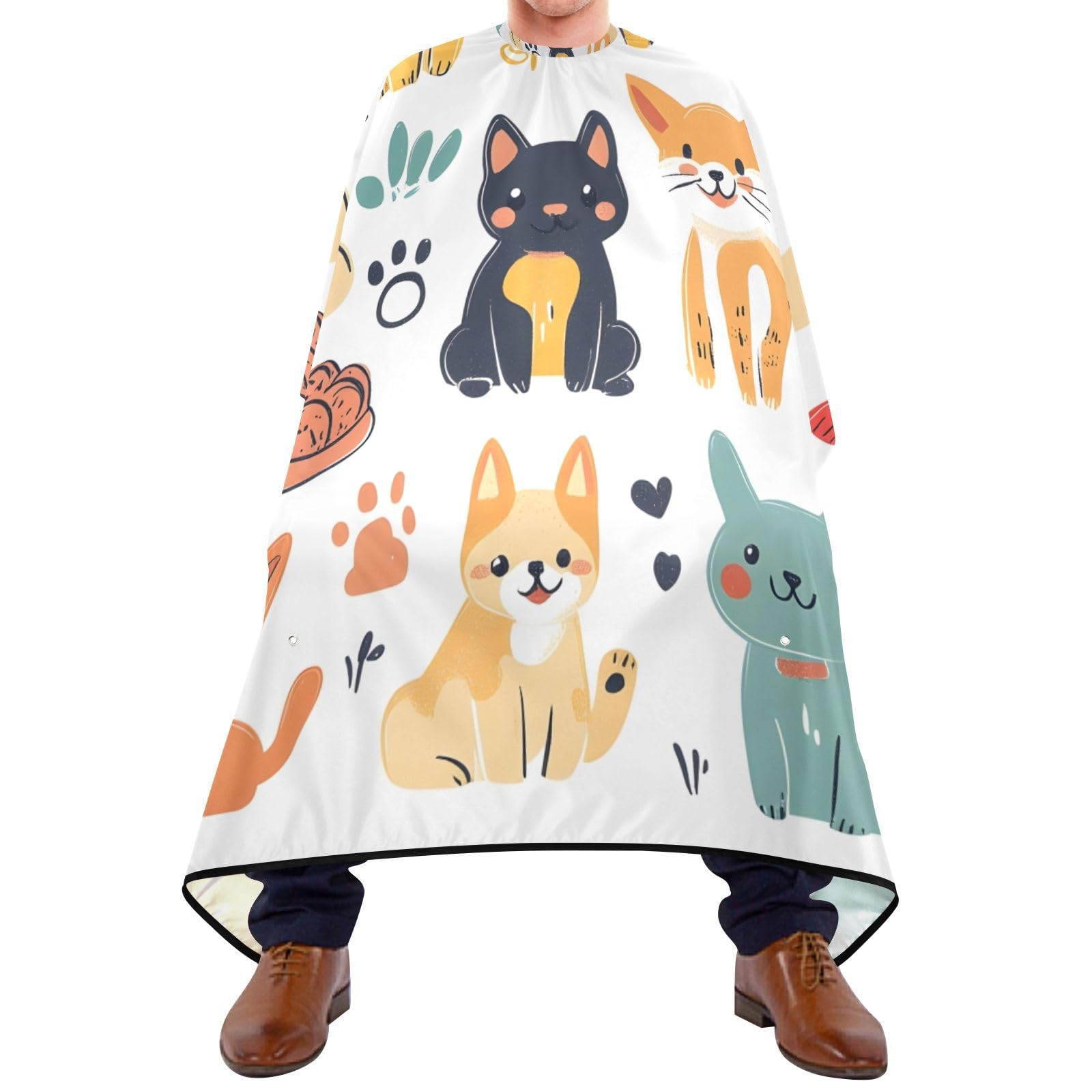 Hezely Cute Animal Hair Dye Cape, Barber Cape for Adults,Waterproof Salon Cape,Waterproof Hairdressing Styling Hair Cutting, 65