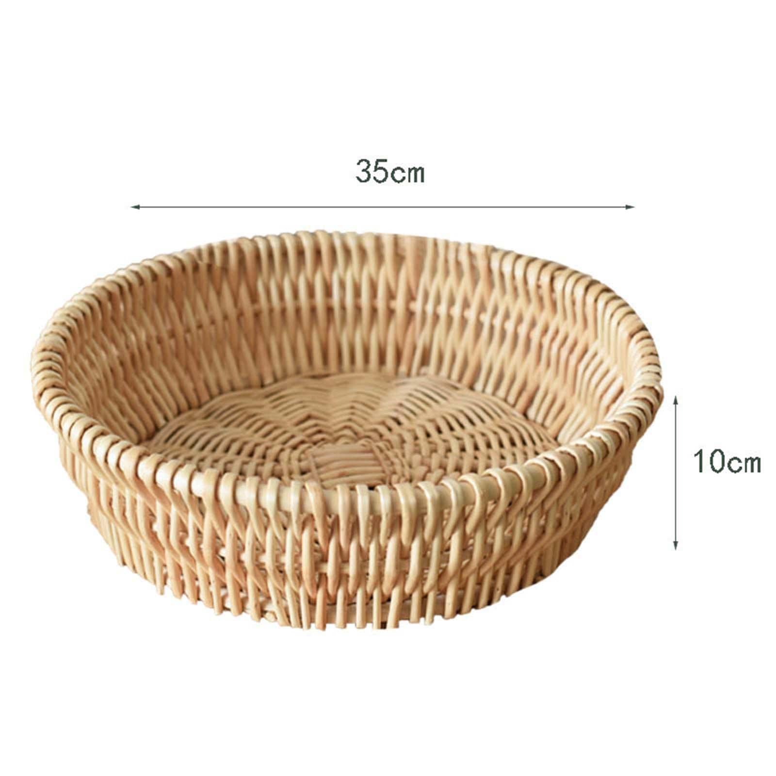 10 Pezzi Cestini Intrecciati In Rattan Ovali – Portapane E Frutta, Design Ventilato, Marrone, Per Cucina E Casa