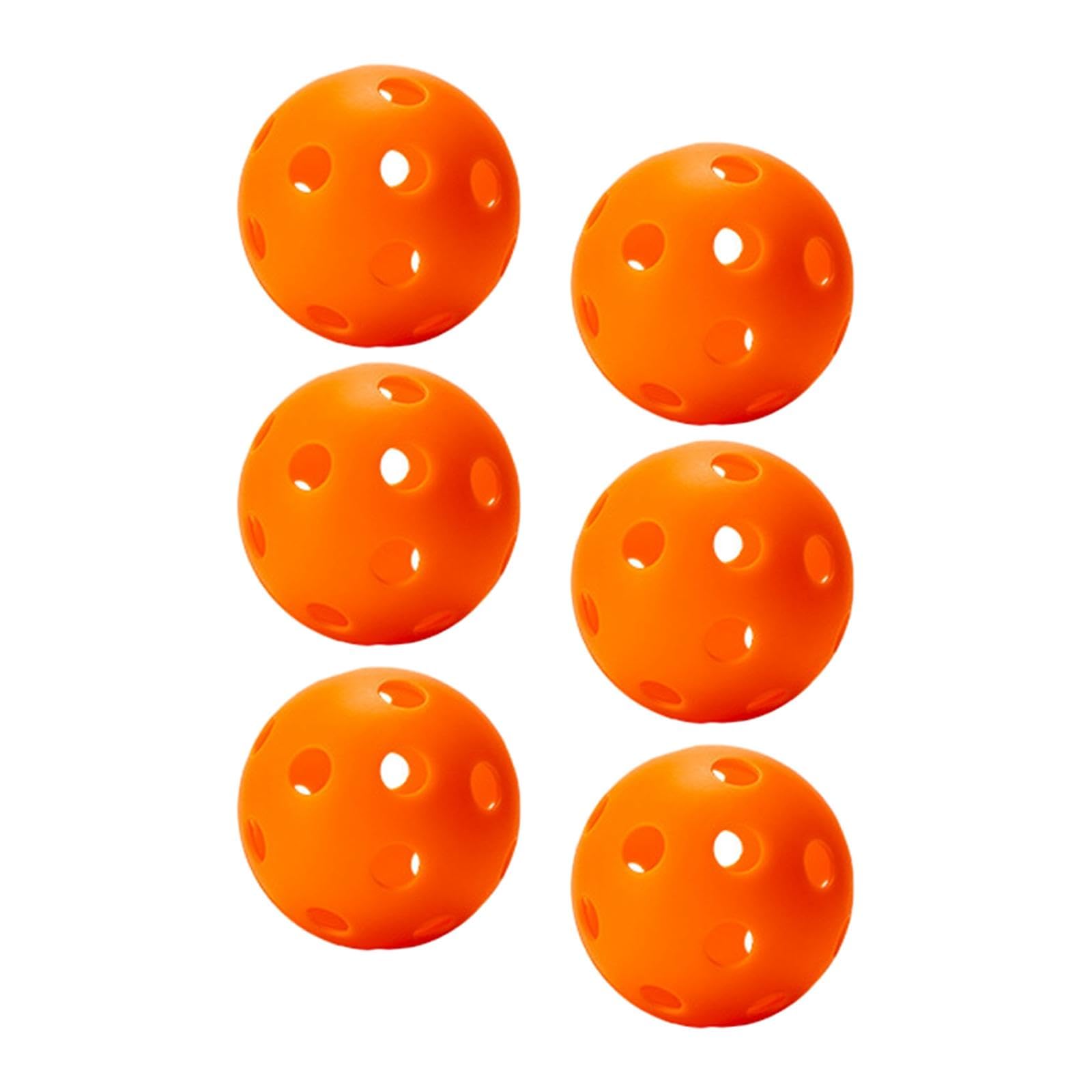 Aymzbd Indoor Pickleball Balls, 26 Holes Pickle Balls, High Bounce Durable Pickleballs, Tournament Play Pickleball for All Style Paddle, Orange 6pcs