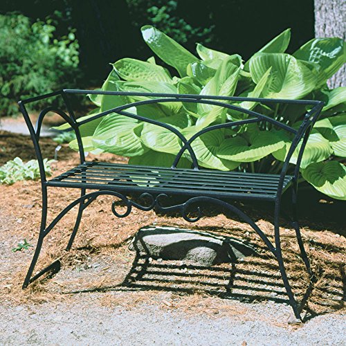 Wrought Iron Arbor Bench With Back - Image 3