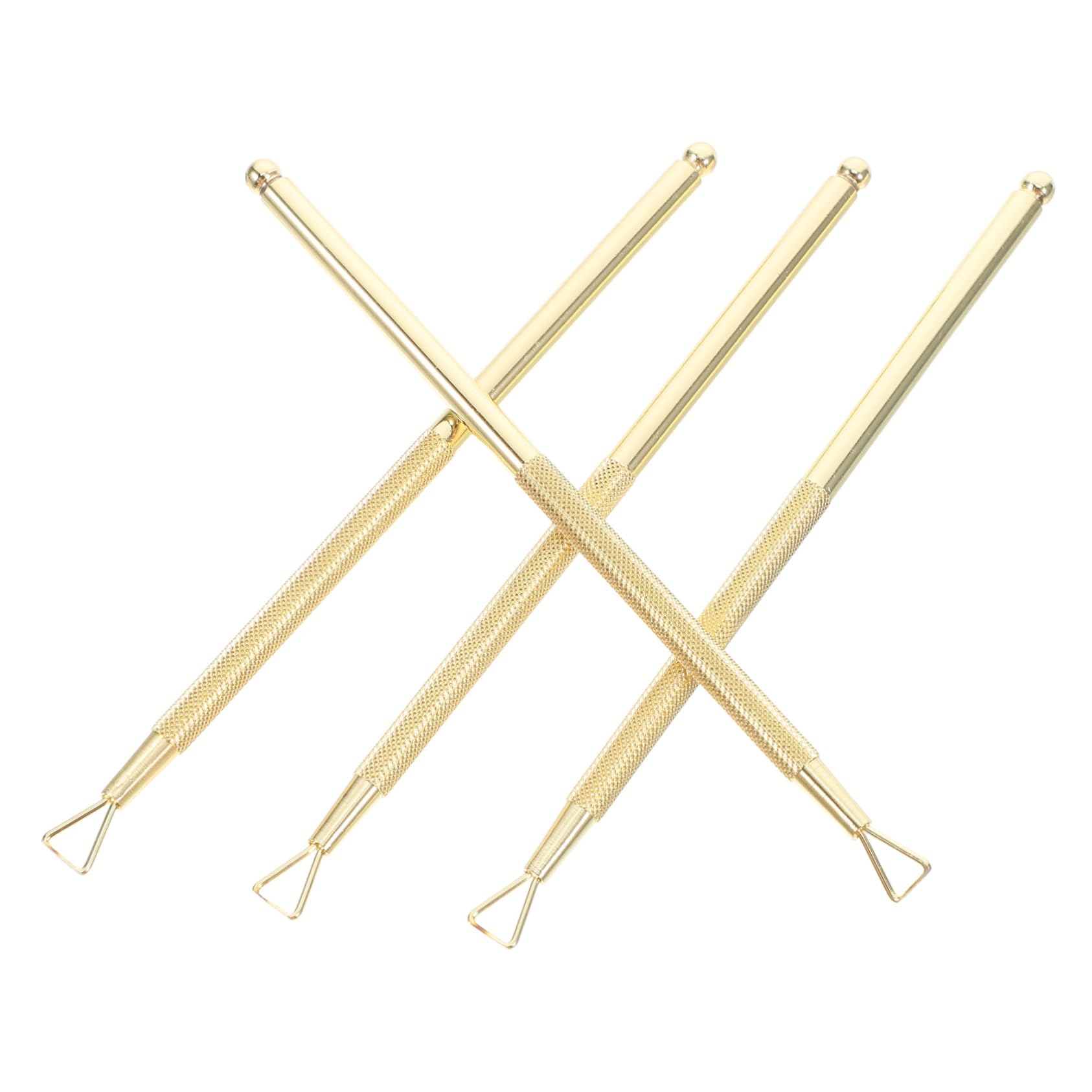 Beatifufu Ergonomic Handle Cuticle Pusher Triangle Nail Art Scraper Remover for Nail Polish in Beauty Salons