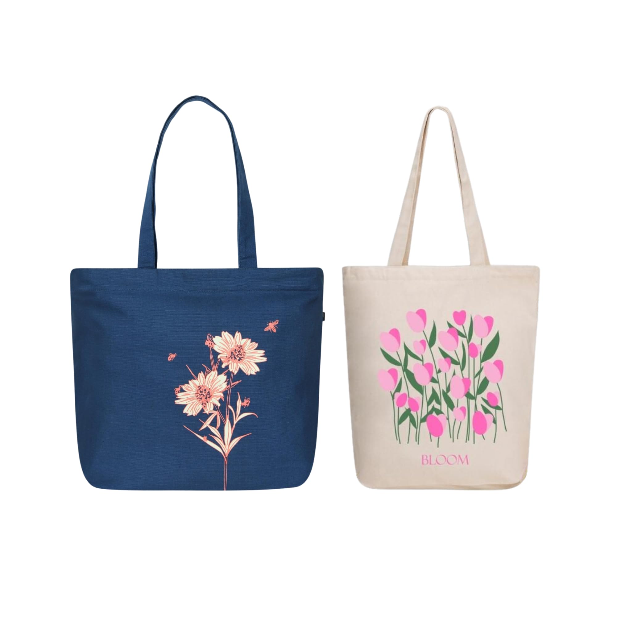 Eco RightLarge Canvas Tote Bag for Women, Tote Handbags for Women with Zipper & Inner Pocket for College, Shopping, Office
