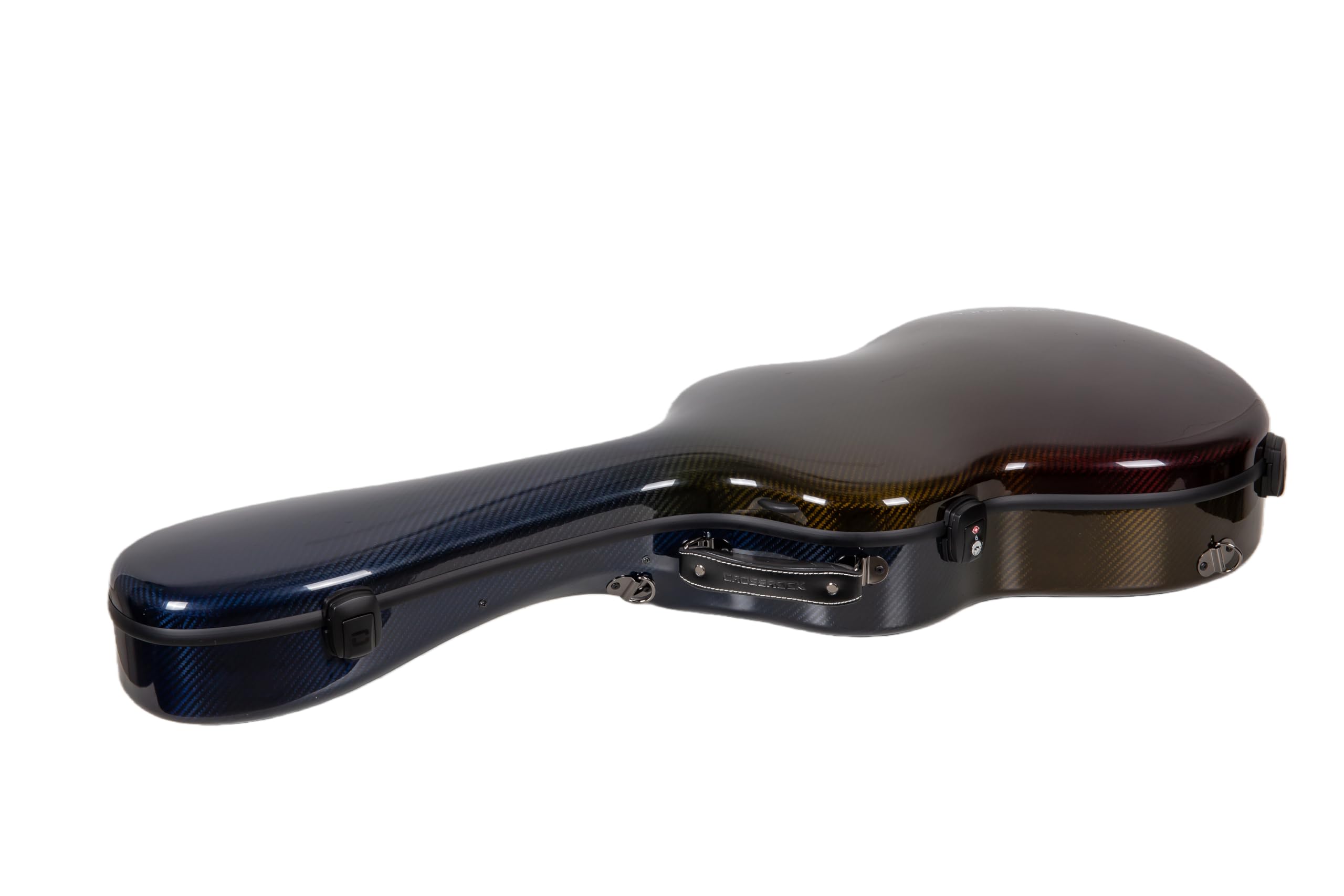 Crossrock Air Carbon 4/4 - Funda de vuelo para guitarra clásica, fibra de carbono forjada con textura de nebulosa, bloqueo TSA y sistema ergonómico, resistencia al impacto probada en laboratorio
