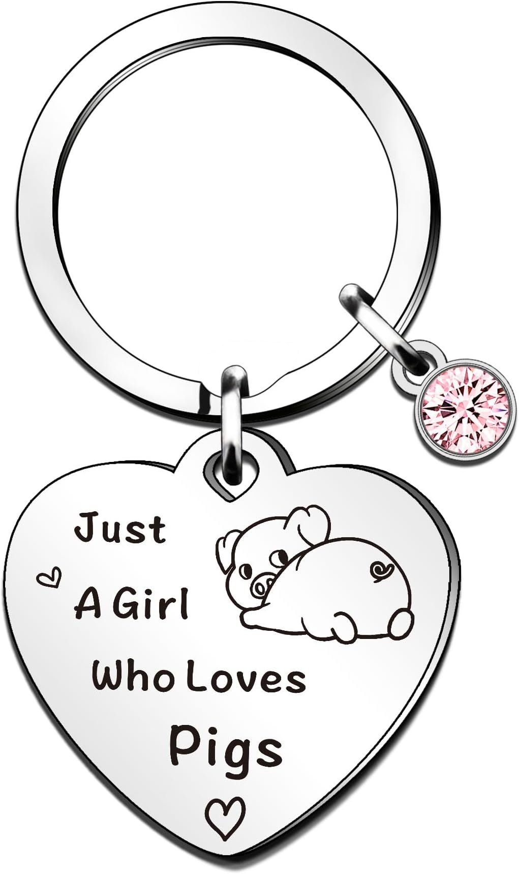 Funny Pig Keyring Gifts Animal Lover Gift Just A Girl Who Loves Pigs Pig Lover Gift For Women Girls, Who Loves Pigs Keyring