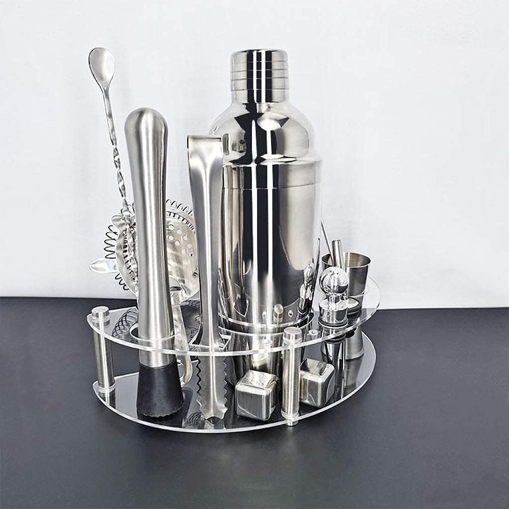 1-12 PCS Cocktail Shaker Set Bartender Kit with Stand Drink Recipe, Professional Stainless Steel Drink Shaker Home Bar Tools (Size : Style 4) (Style 4) Cocktail shakers
