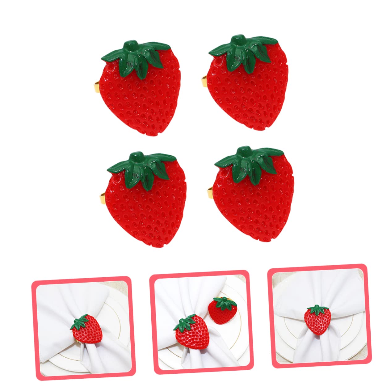 Garneck 16 Pcs Fragola Anello Di Tovagliolo Partito Tovagliolo Fermagli Frutta Tovagliolo Fibbie Anello Di Tovagliolo Per Il Partito Anello Di Tovagliolo Adornare Tovagliolo Fibbia