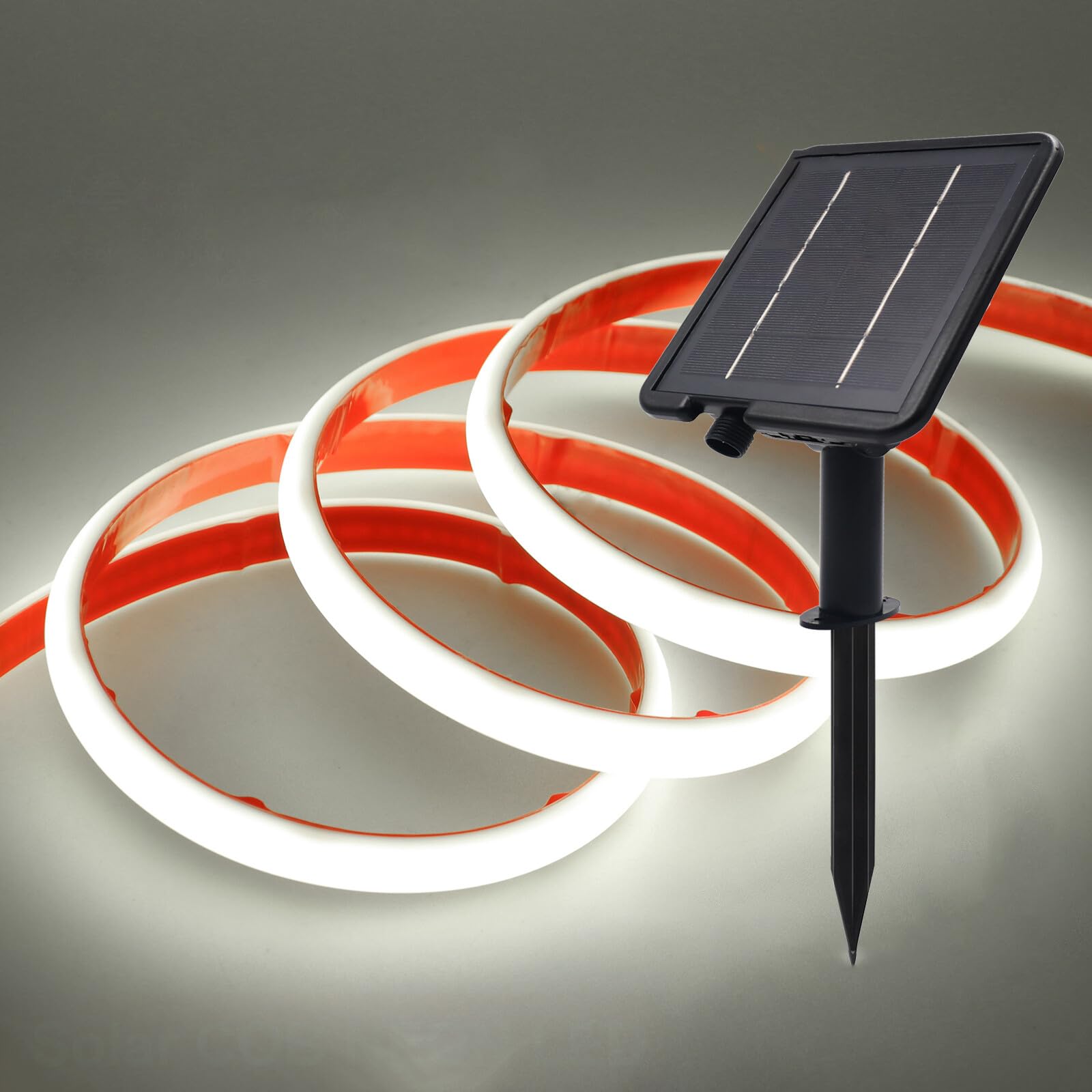 GQL 24V Solar/USB COB LED Strip - IP68 Waterproof 320LEDs/m Dual-Power, 8-Mode for Indoor/Outdoor Lighting (Cold White,9m) โ image 1