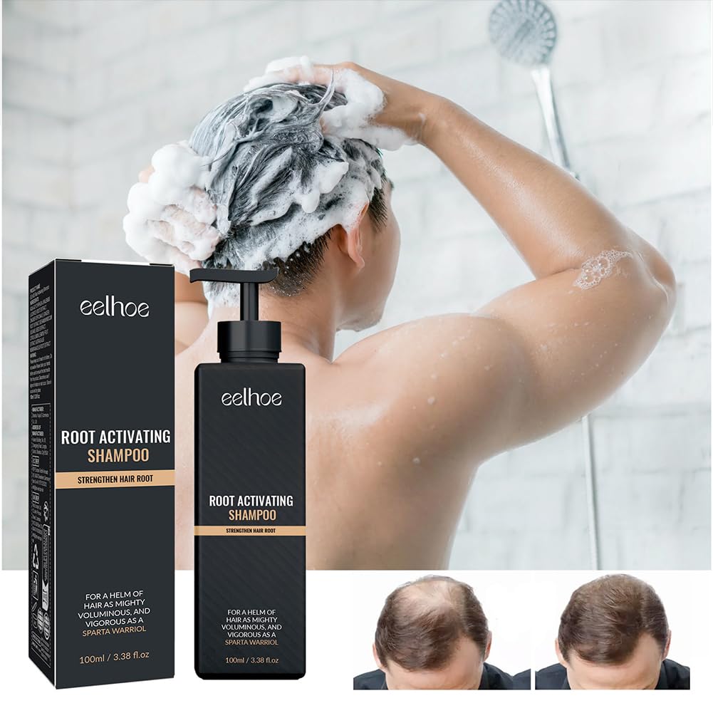 Champú activador de raíz para hombres pérdida de cabello espesor repara suaviza fortalece