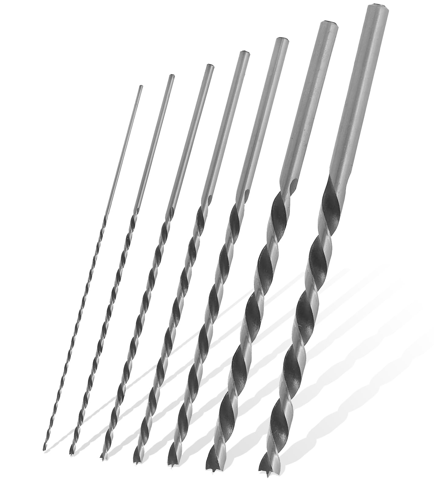 7PCS Wood Drill Bit Set, 4mm 5mm 6mm 7mm 8mm 10mm 12mm x 300mm Long Drill Bits Wood for Hardwood Softwood Plywood Mdf and Chipboard, Woodworking Bit