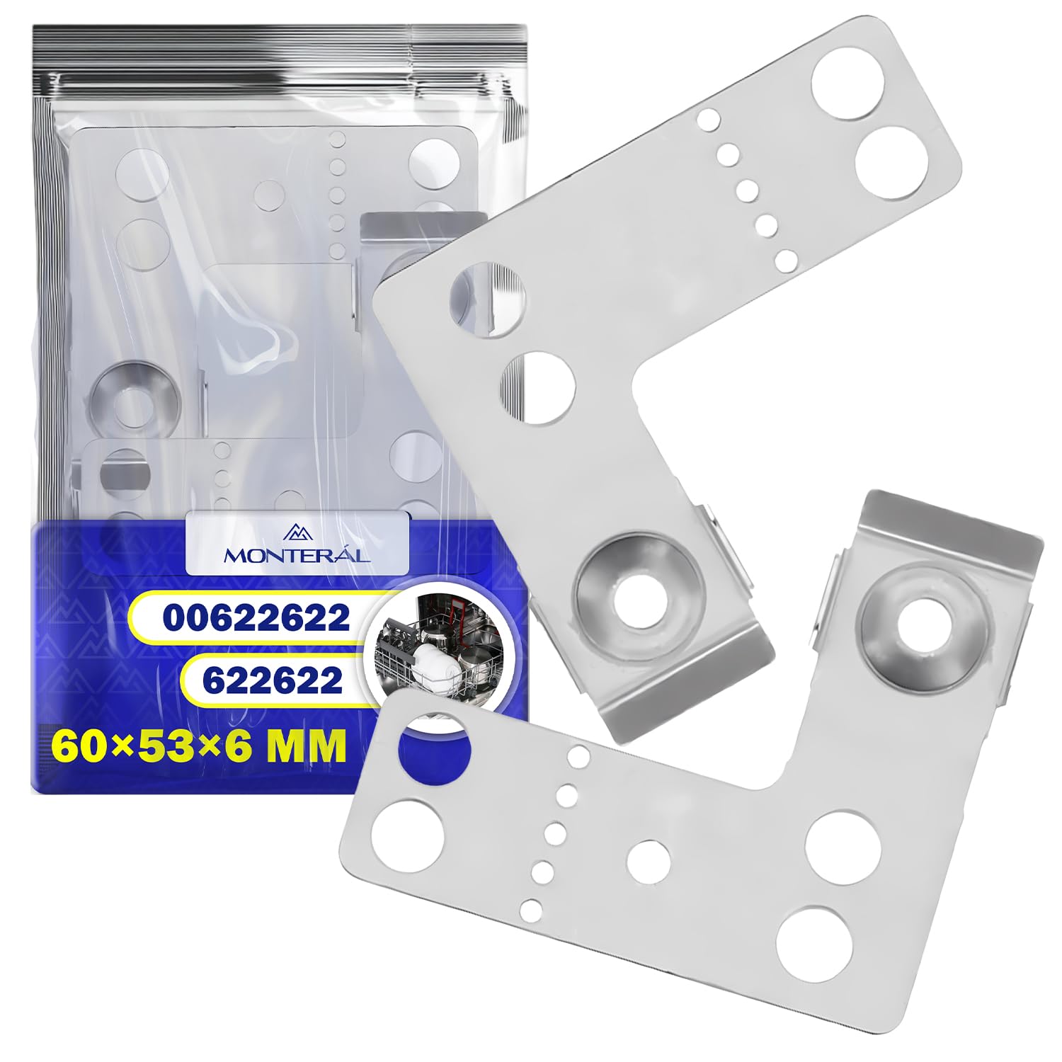 2 Piezas Soportes para Lavavajillas Izquierdo y Derecho con Código Original 622622 00622622 para Bosch para Balay para Siemens para Constructa para Neff - MONTERAL