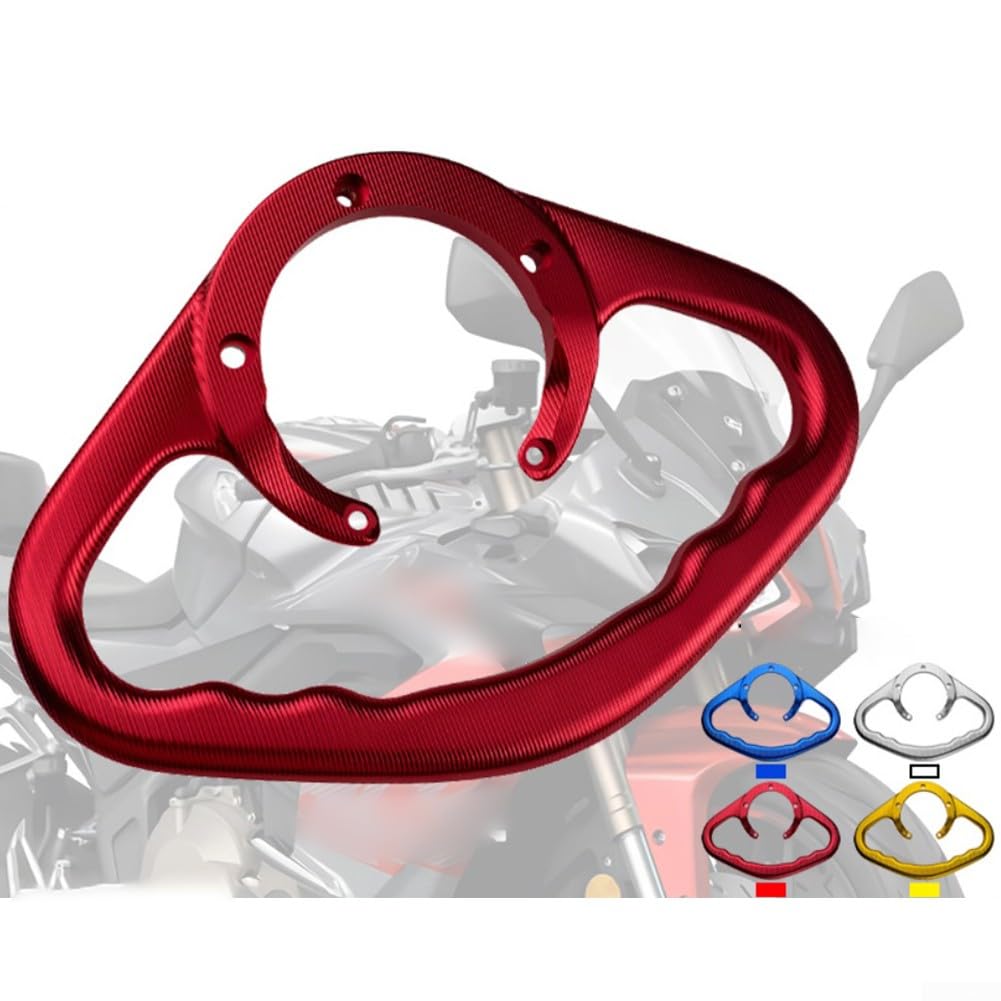 Maniglia per serbatoio carburante, per moto, adatta per BMW, Honda serie R, in lega di alluminio CNC, fornisce stabilità al passeggero e presa sicura (argento)
