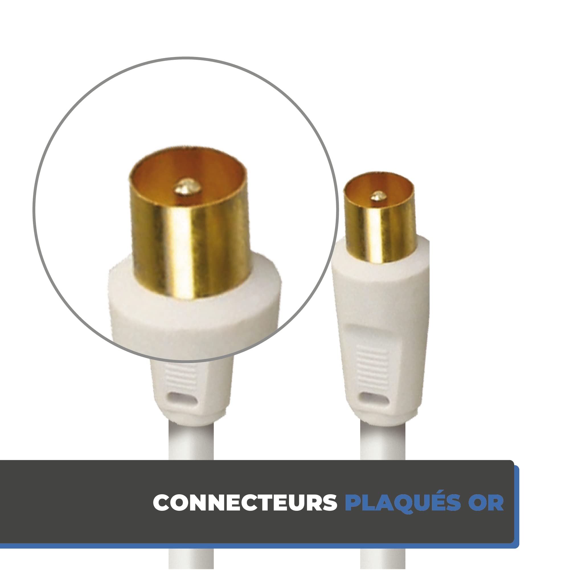 Cavo TV Coassiale Maschio/Maschio - 5 Metri, Connettori 9,52 Mm, Con Adattatore Femmina, Per TV E Decoder - Foto 6