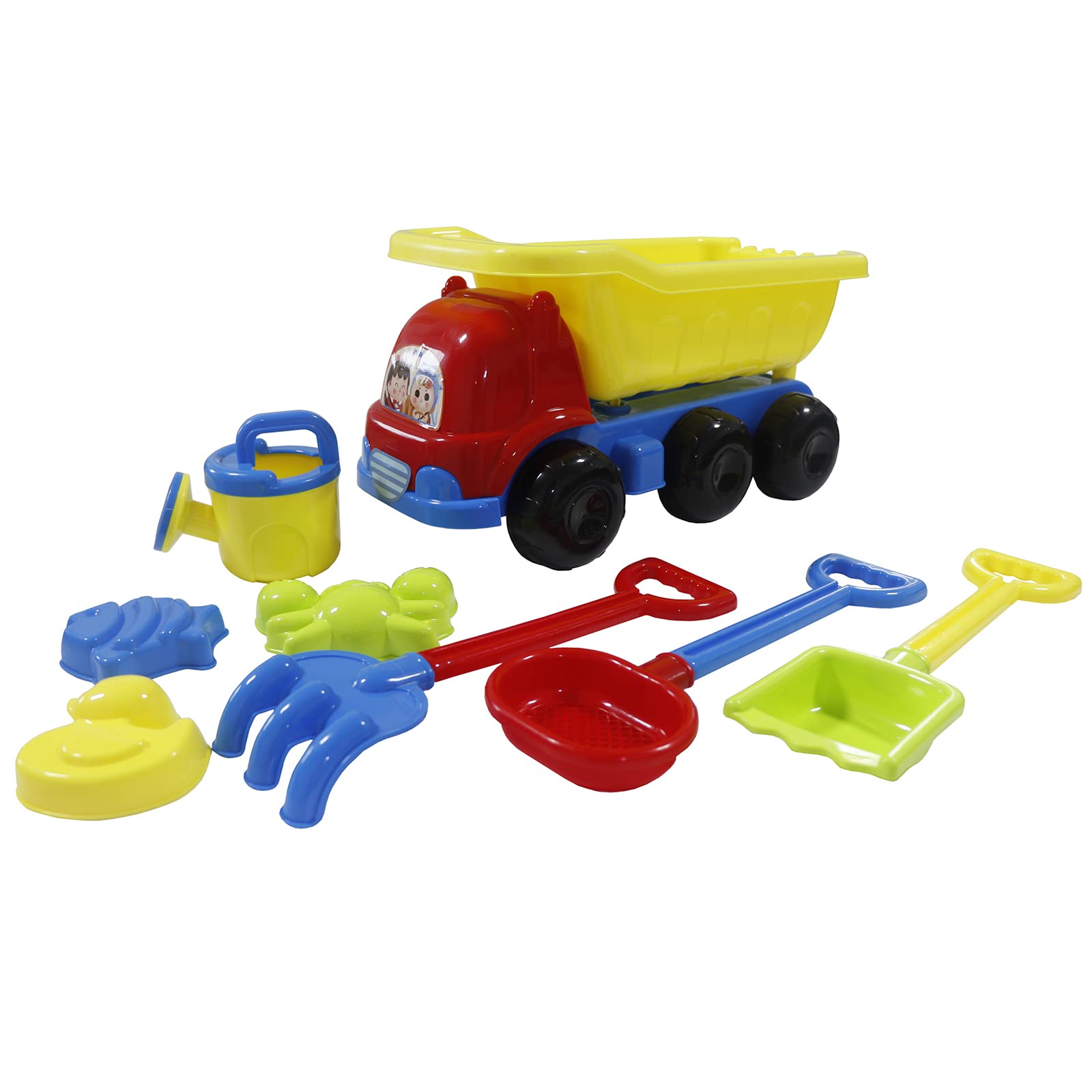 Photo 1 of CAZOYEE Sand Toys for Kids, Beach Toys Set with Sand Truck, Sifter, Shovel, Rake, Sand Mold, Sandbox Toys Snow Toys for Toddlers, 8 PCS