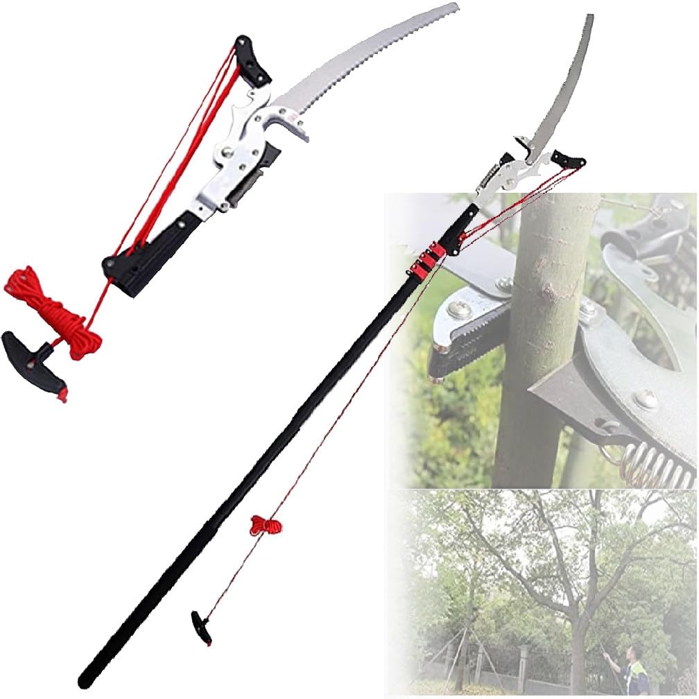 Tijeras de podar telescópicas para Ramas Altas, diámetro de Corte de 38 mm, podadoras telescópicas de Brazo Largo, Hoja Afilada, para Tijeras de jardín y recolector de Frutas,5.4M