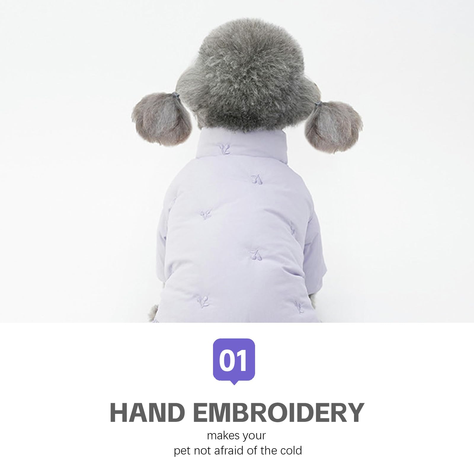 Chaqueta de Invierno para Cachorros, Traje de Nieve para Perros, Abrigo Acolchado de Lujo a la Moda con Bordado a Mano, Ropa cálida a Prueba de Viento para Perros pequeños