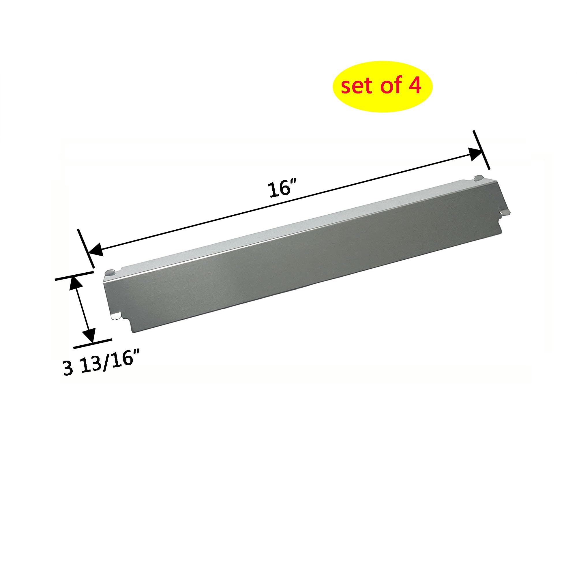 4er Set Porzellan/Edelstahl Hitzeschilde Für Gasgrill - Ersatz Für Kenmore, Thermos, Charbroil, 40,6 Cm Lang