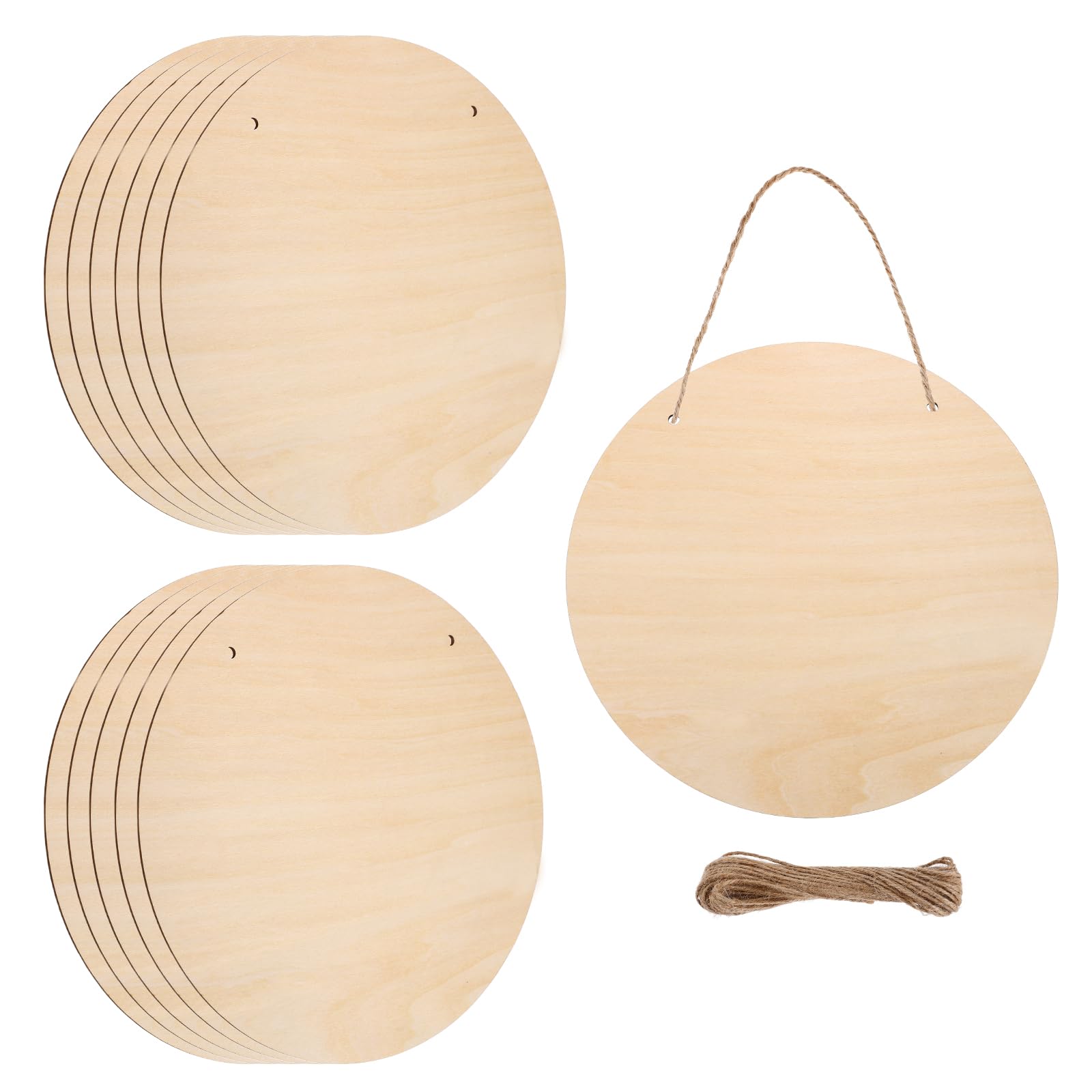 QUARKZMAN 10 Confezione Da 12 Tavole Di Legno Grezze Appese Con Corda 9"x9"