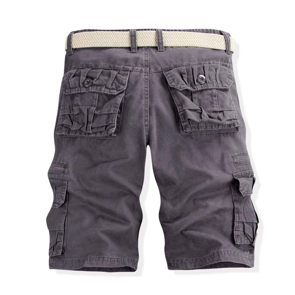 Short Cargo Homme Taille Elastique Bermuda Cargo Avec Multi-Poche Running Short De Sport Vintage Décontracté Coton Shorts Plage Pantaloncourt Jogging Pantalon Court Travail Randonnée Outdoor
