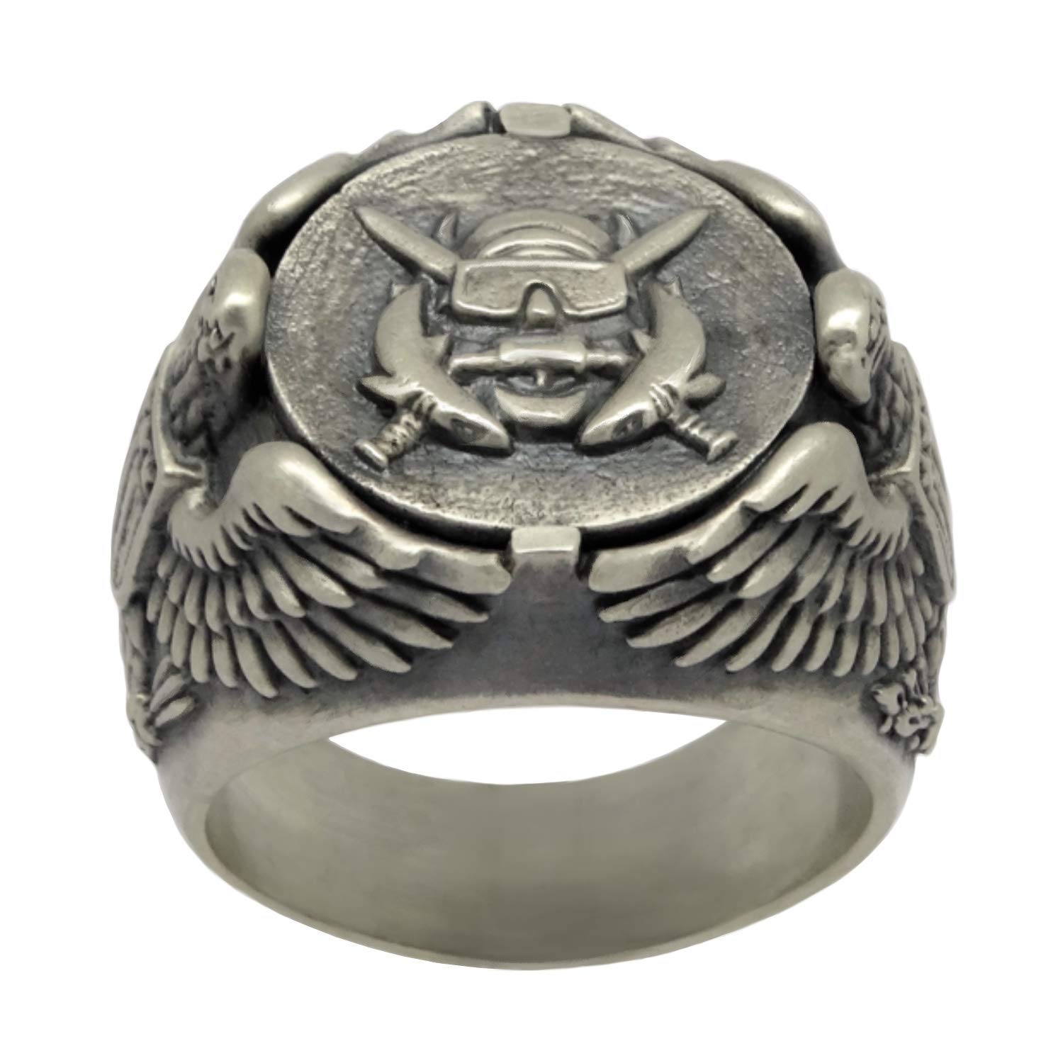 Special Operations Combat Diver US Army Eagle Sterling Silver Biker Mens Ring