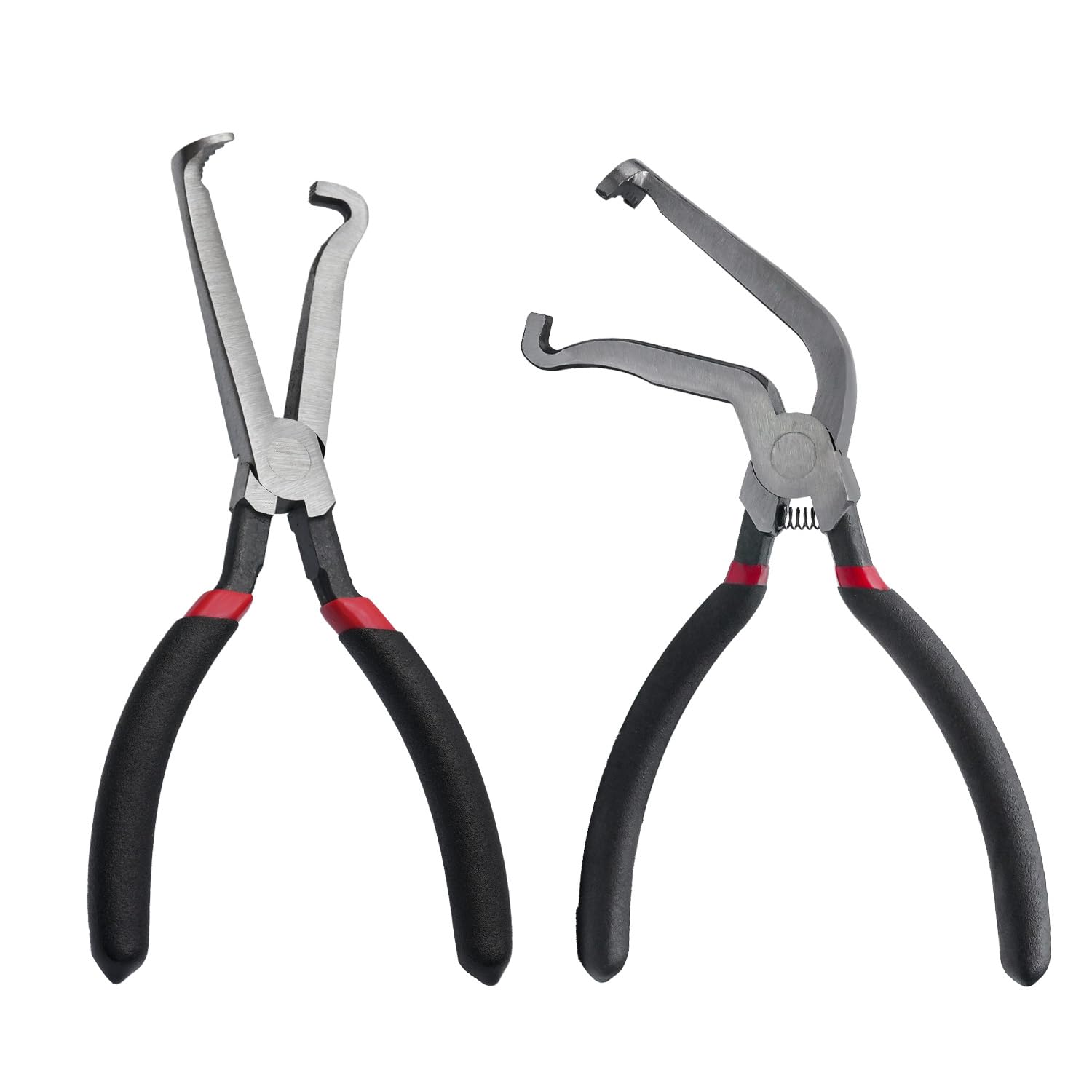 2 Pcs Electrical Disconnect Pliers 37960 37980 Automotive Electrical Connector Disconnect Pliers,Fuel Line Petrol Clip Pipe Pliers for Push Tab Style Plugs (1*Red60°+1*Red straight)