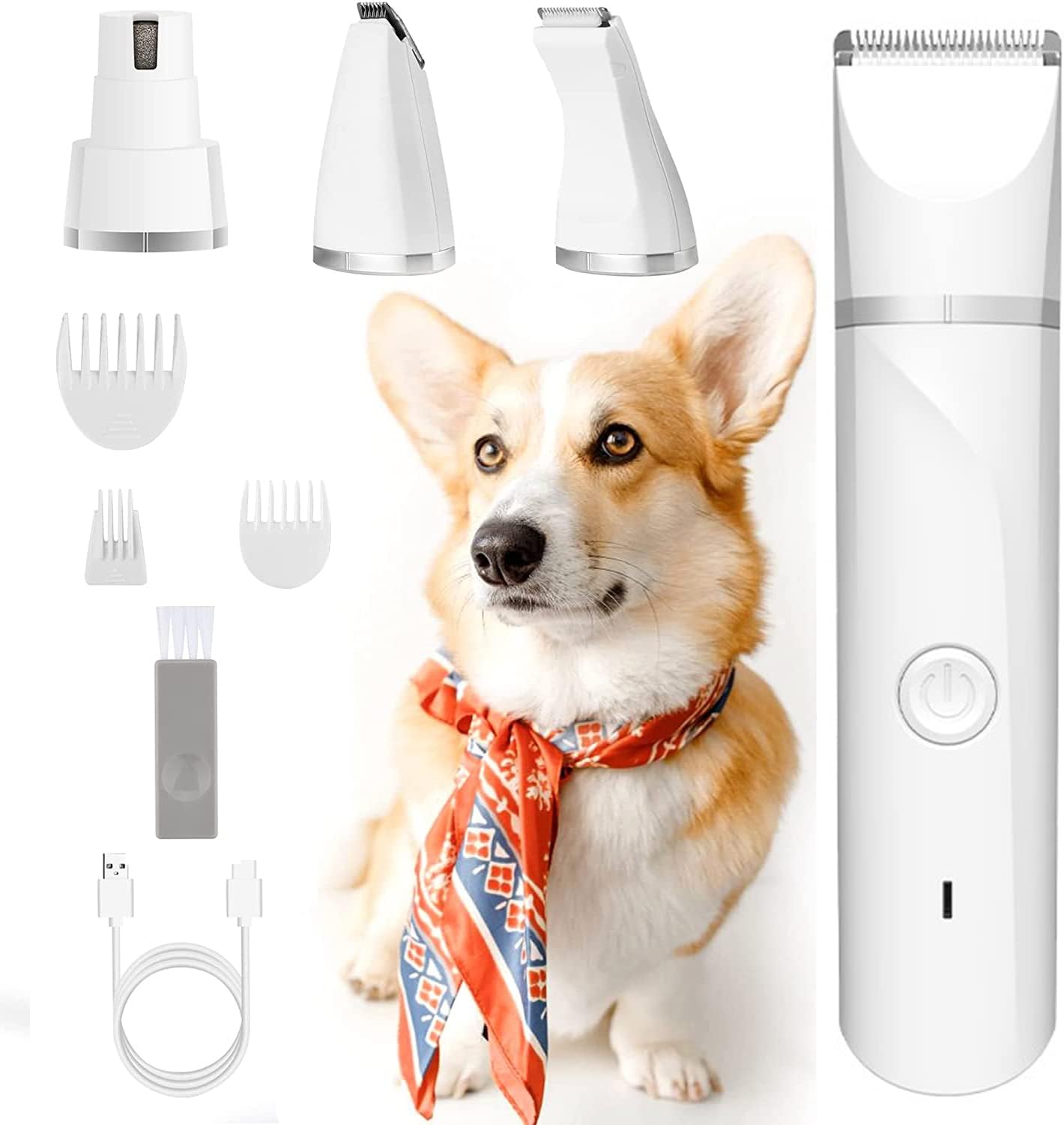 Dog Clippers ,Pet Clippers with Blades Cordless Small Pet Hair Grooming kit, USB Rechargeable,Low Noise for Trimming Dog's Hair for Paws, Eyes, Ears, Face